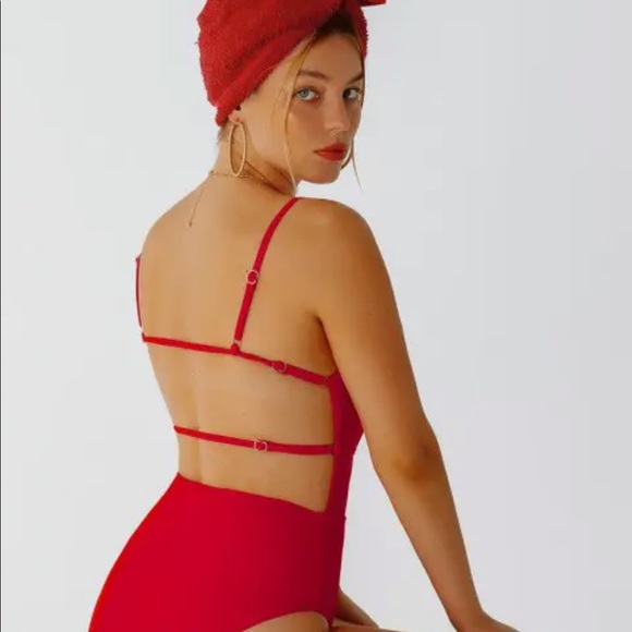 💞 2/$20 NWT ZAFUL Red One Piece Strappy Bathing Suit - Picture 3 of 6